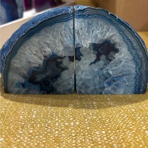 Blue Agate Bookends